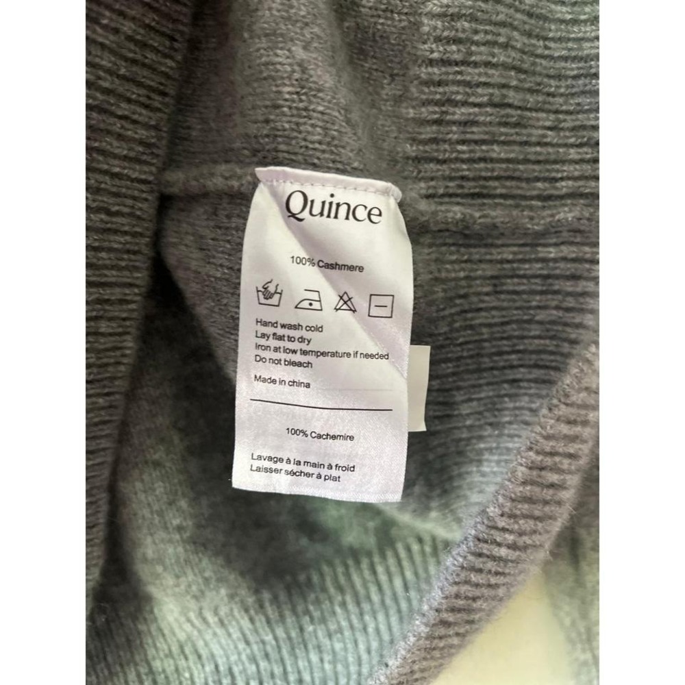 Quince 100% Mongolian Cashmere Funnel Neck Sweater Gray Small - Picture 4 of 5
